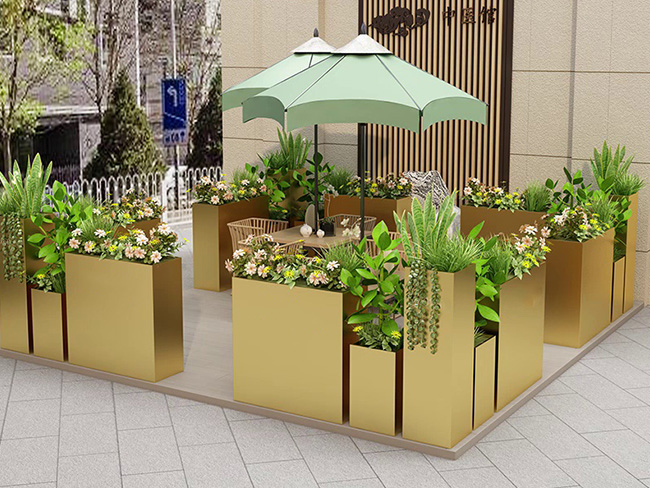 成都郫都区商铺外摆隔断花箱