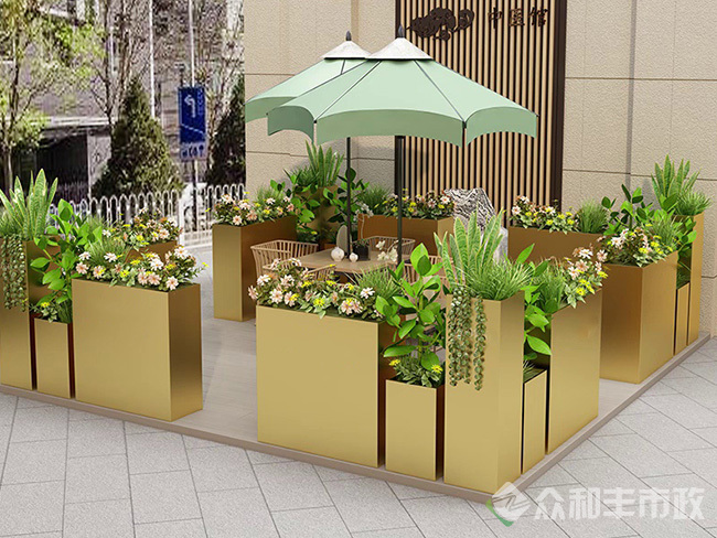 成都郫都区商铺外摆隔断花箱
